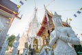 Deva in traditional Thai style in the temple of Thailand.